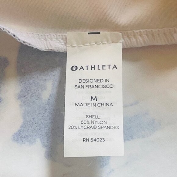 ATHLETA Floral Front-Knot Cropped Long-Sleeve Rash Guard Top - Size Medium - Picture 4 of 5